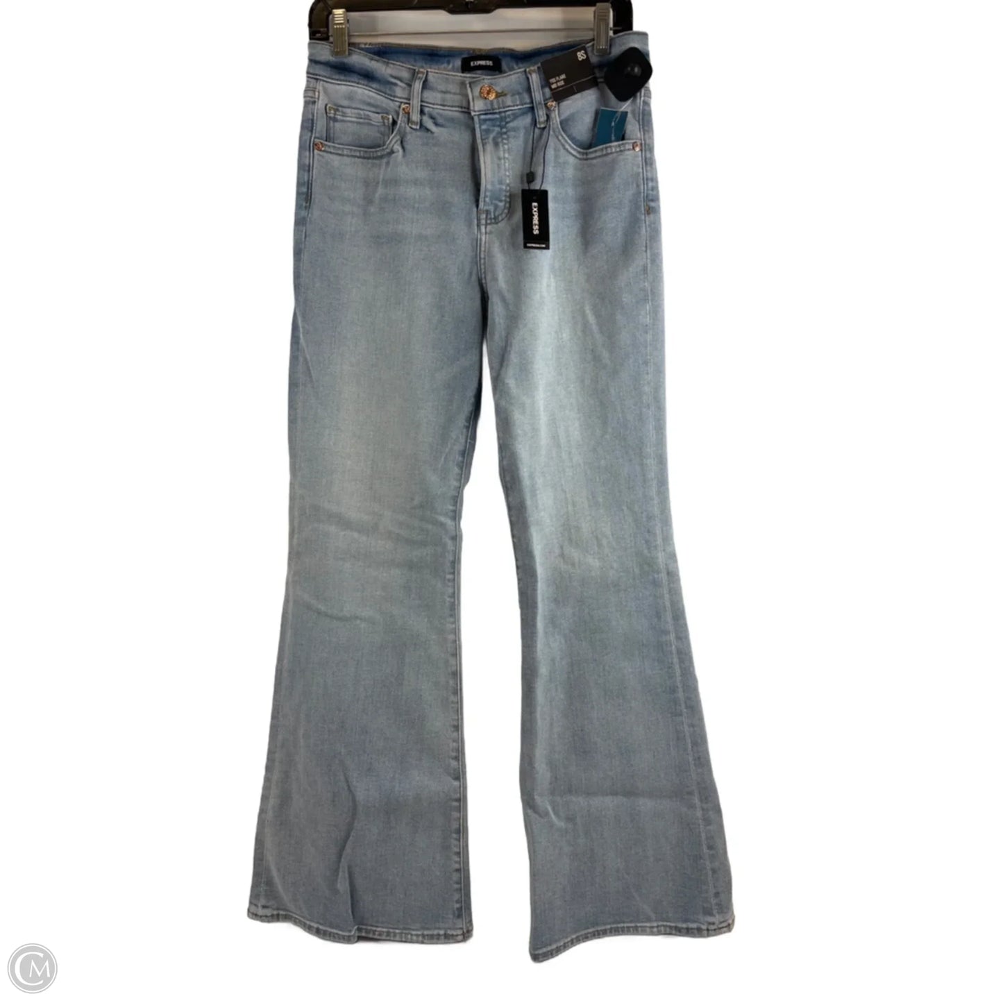 Jeans Flared By Express In Blue Denim, Size: 8