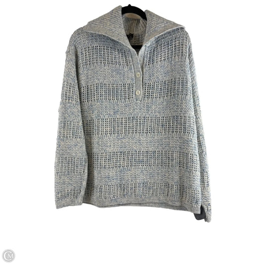 Sweater By Talbots In Blue & White, Size: Xl