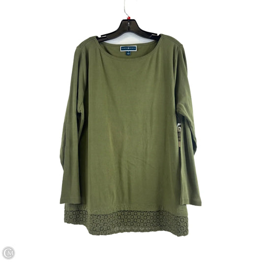 Top Long Sleeve By Karen Scott In Green, Size: Xl