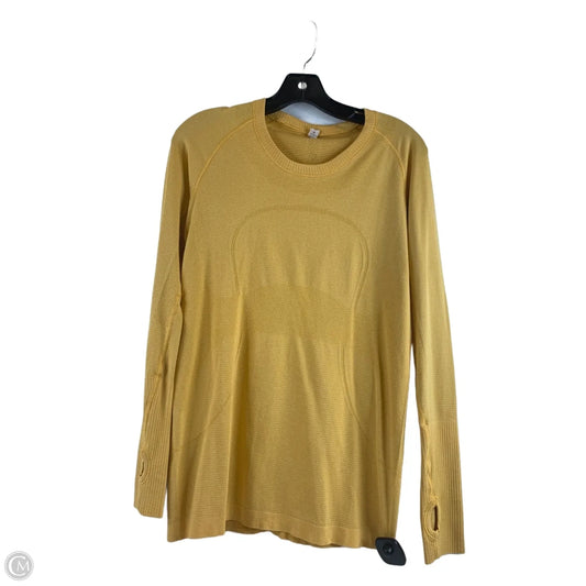 Athletic Top Long Sleeve Crewneck By Lululemon In Yellow, Size: 10