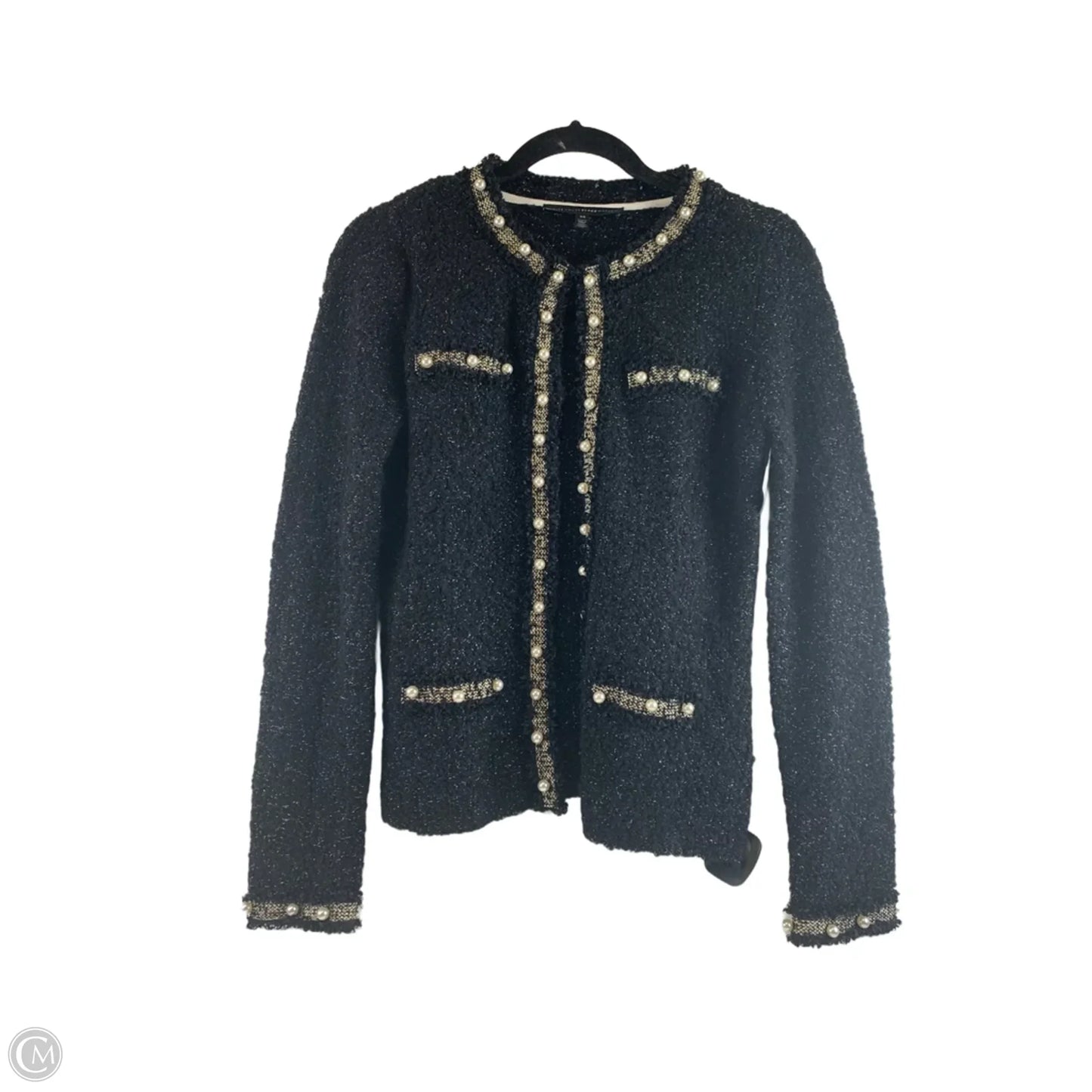 Sweater Cardigan By White House Black Market In Black & Gold, Size: Xs