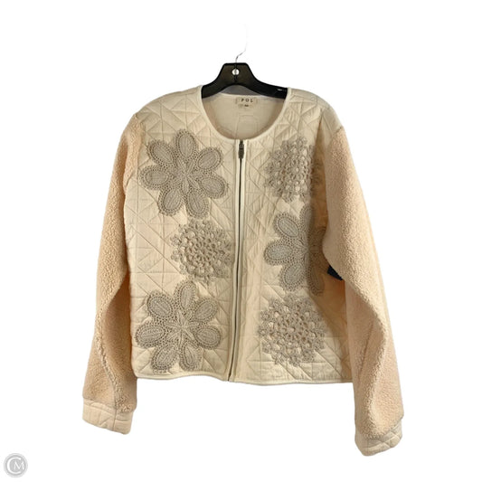 Jacket Puffer & Quilted By Pol In Ivory, Size: M