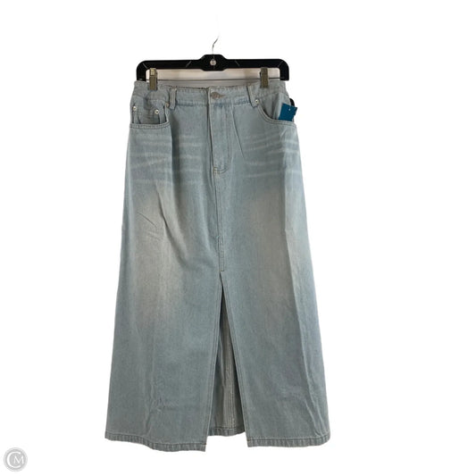 Skirt Midi By Oddi In Blue Denim, Size: 10
