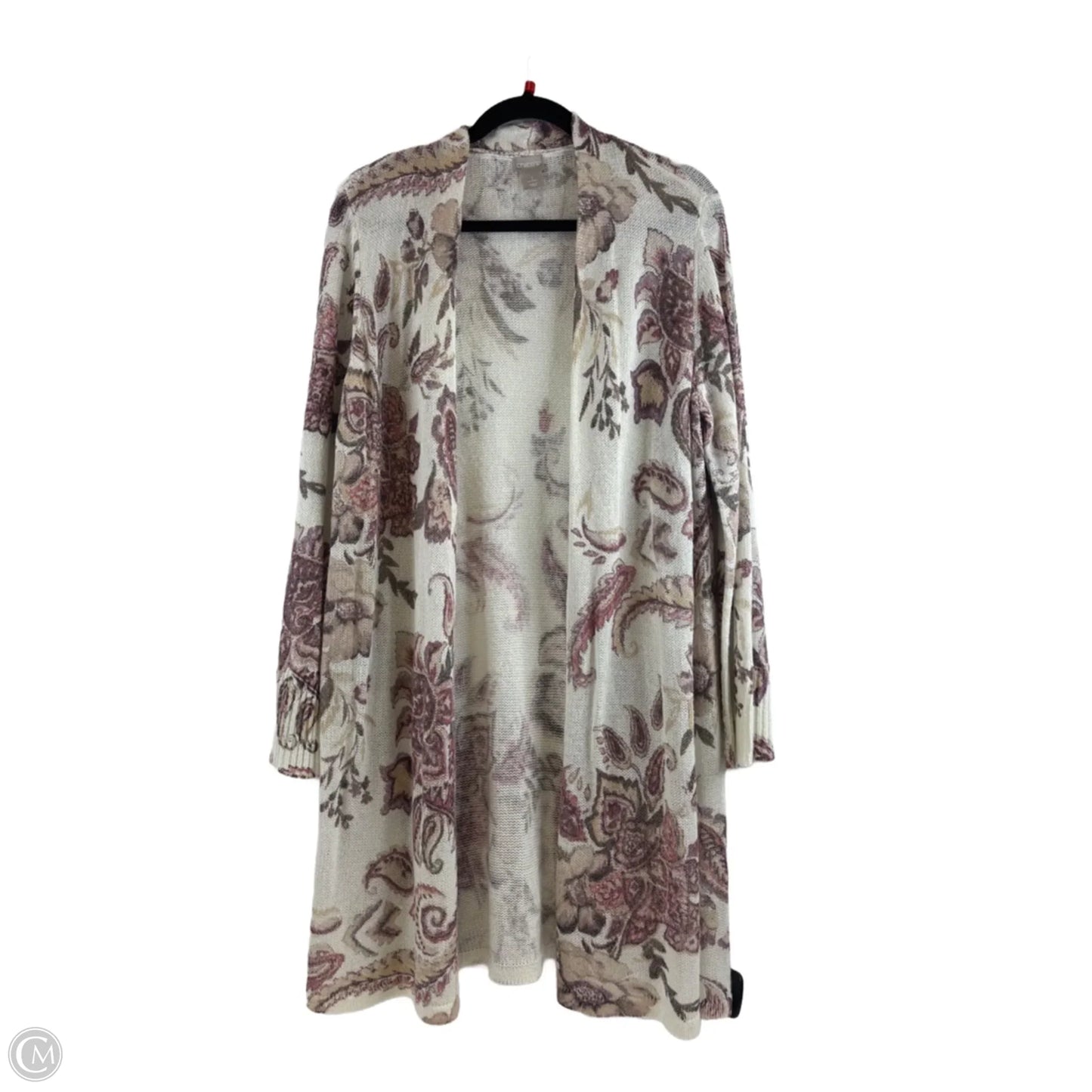 Cardigan By Chicos In Tan & White, Size: L