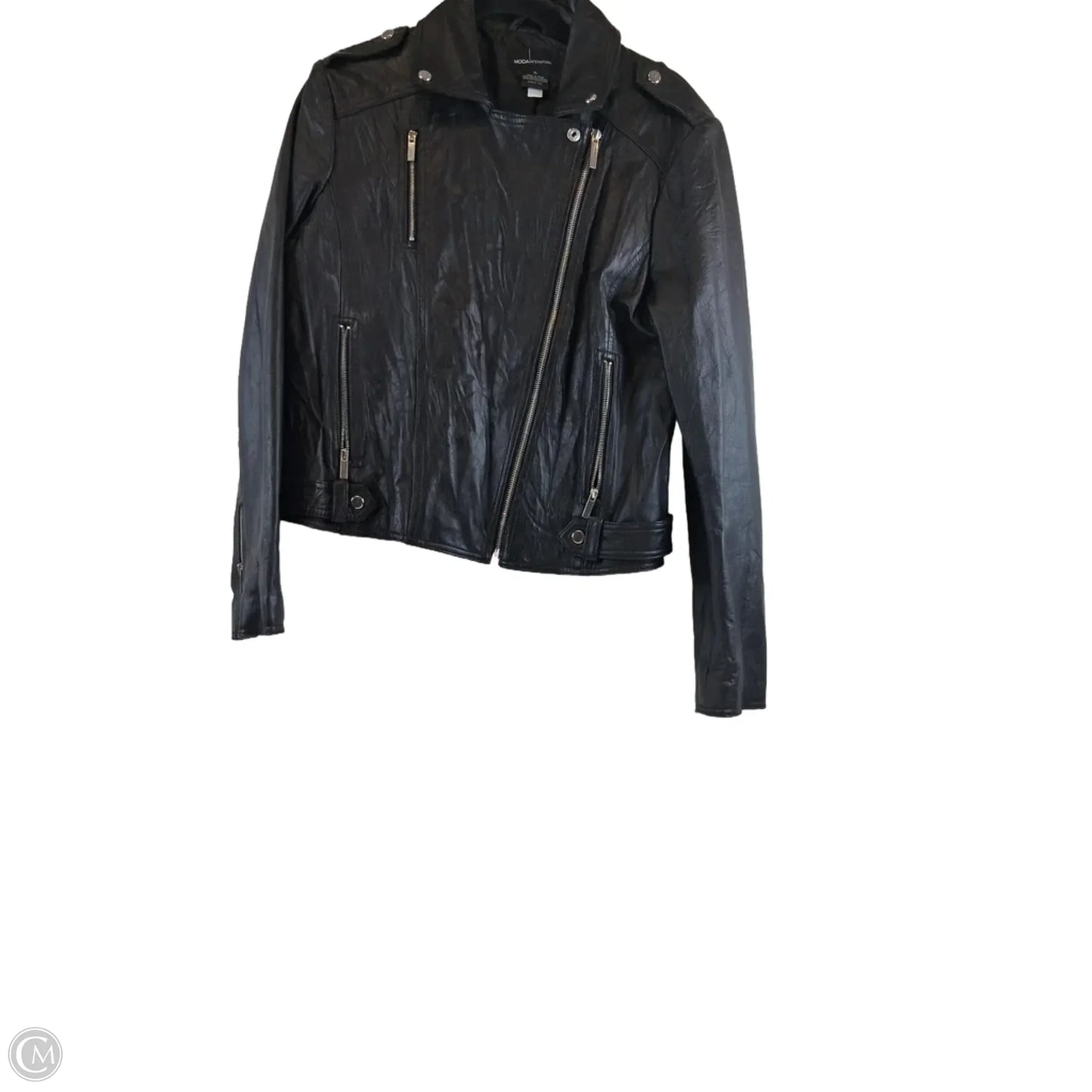 Jacket Leather By Moda Intl In Black, Size: Xl
