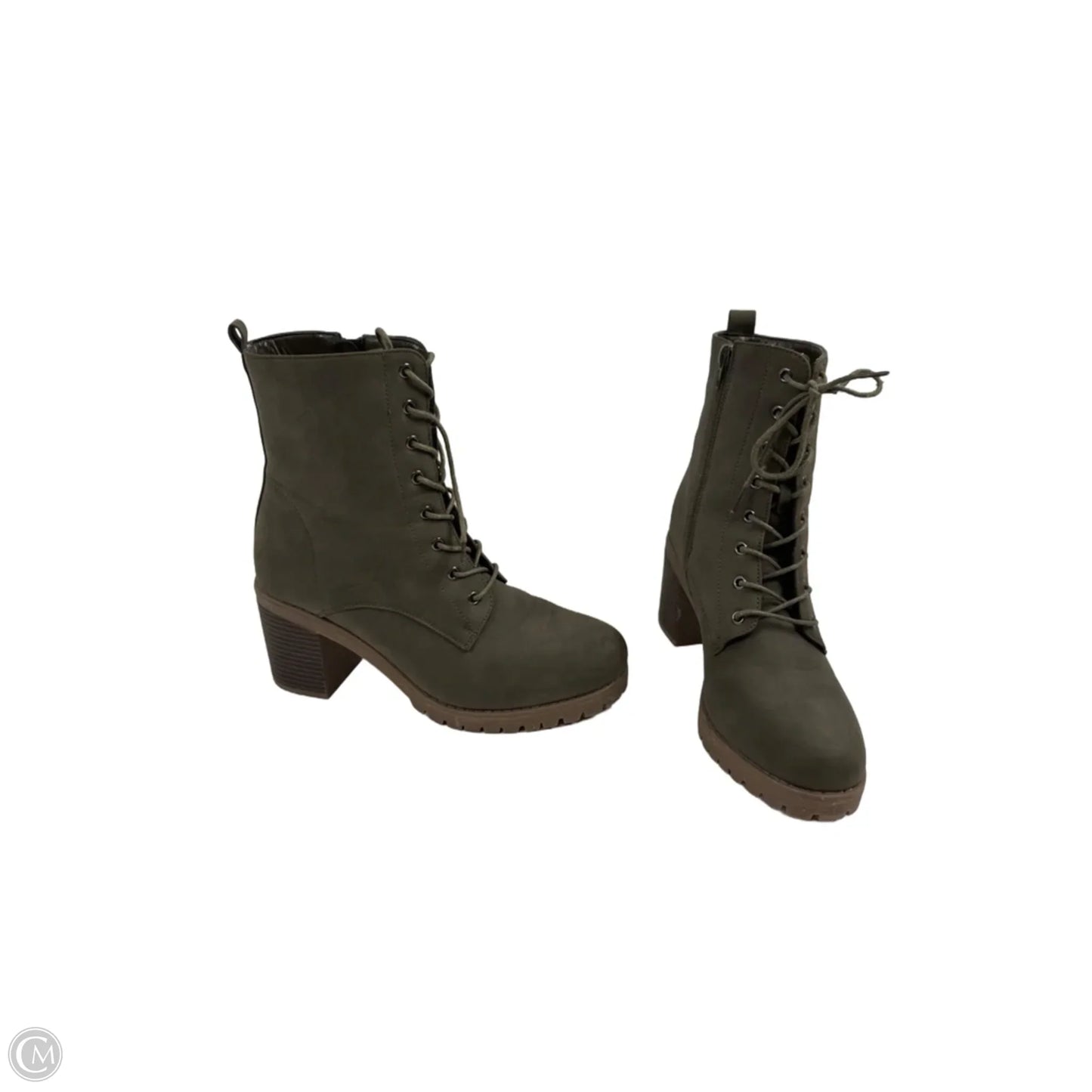 Boots Ankle Heels By Mudd In Green, Size: 9