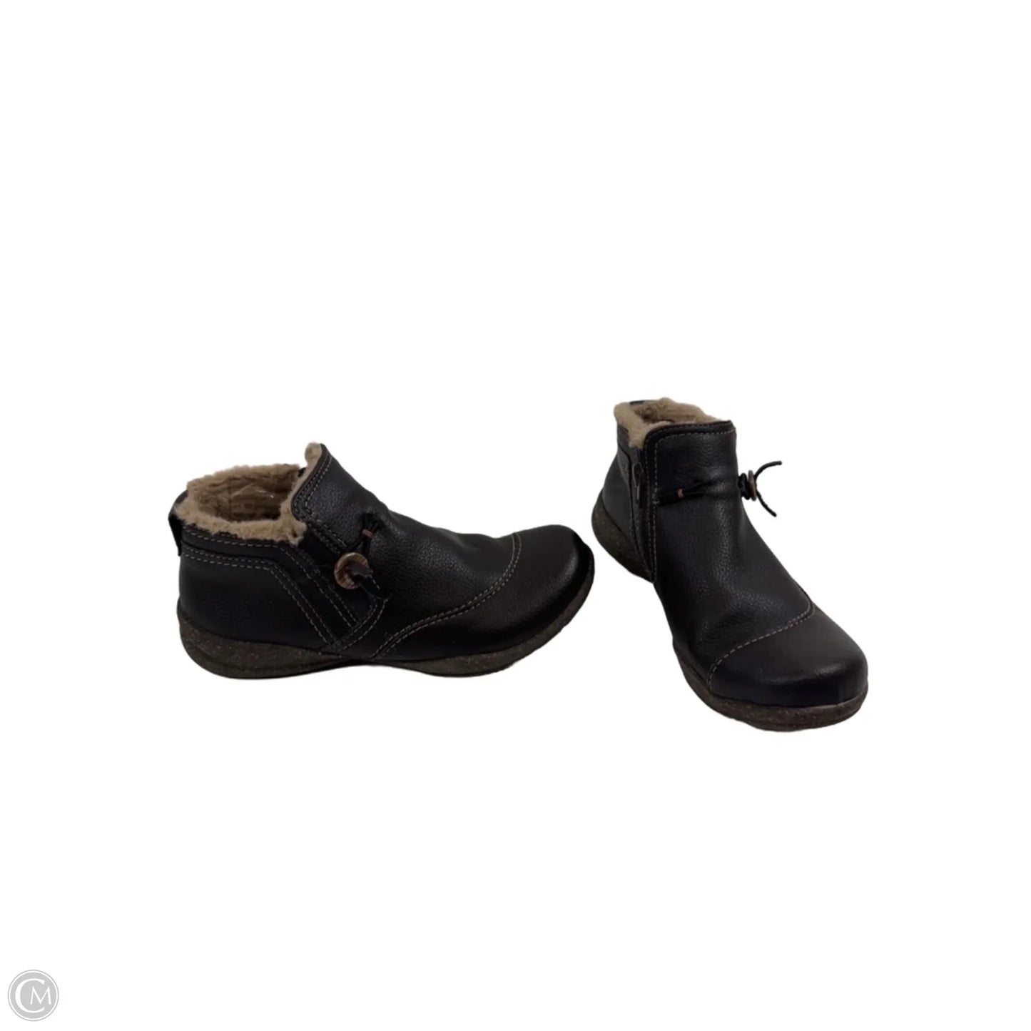 Boots Ankle Flats By Clarks In Brown, Size: 8