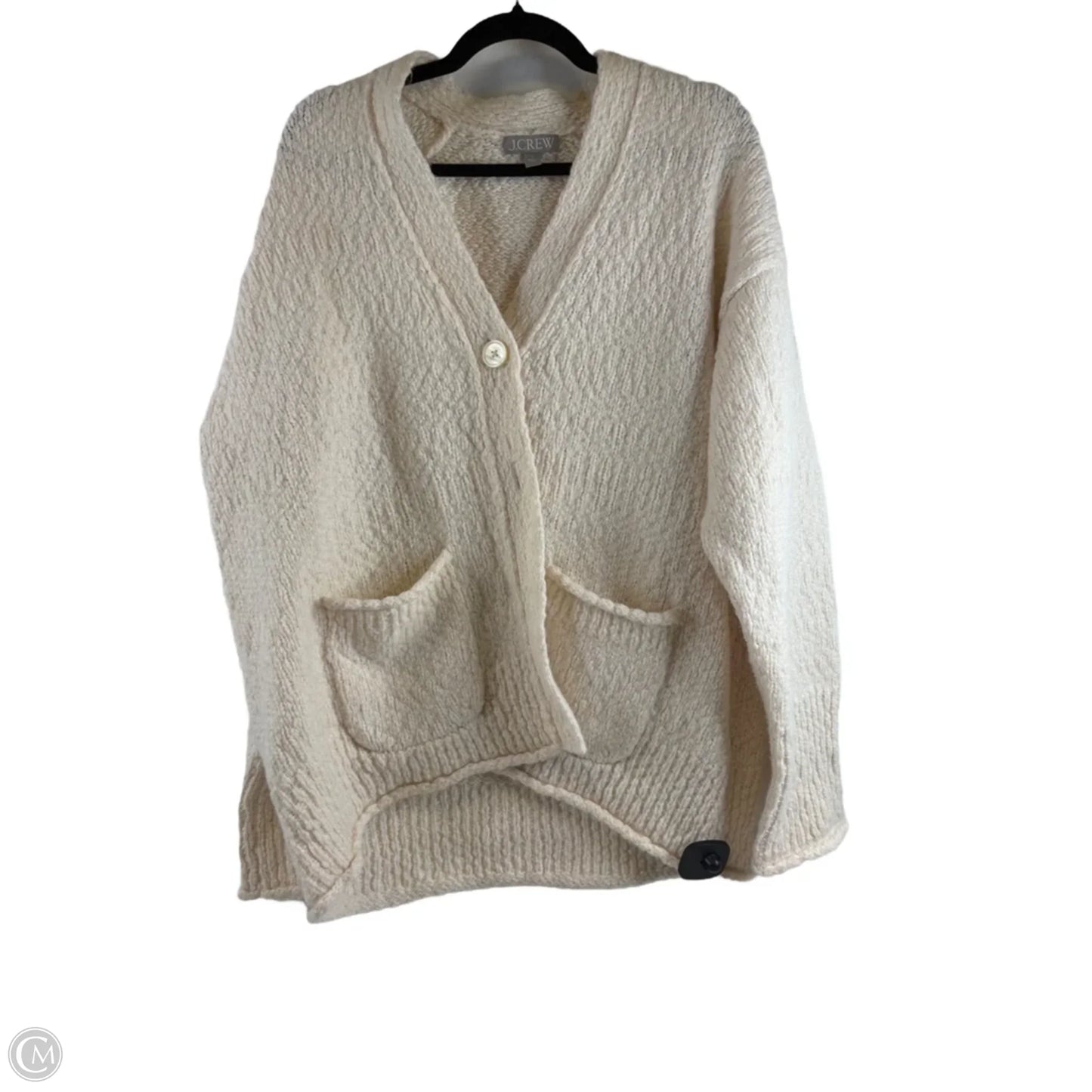 Sweater Cardigan By J. Crew In Cream, Size: L