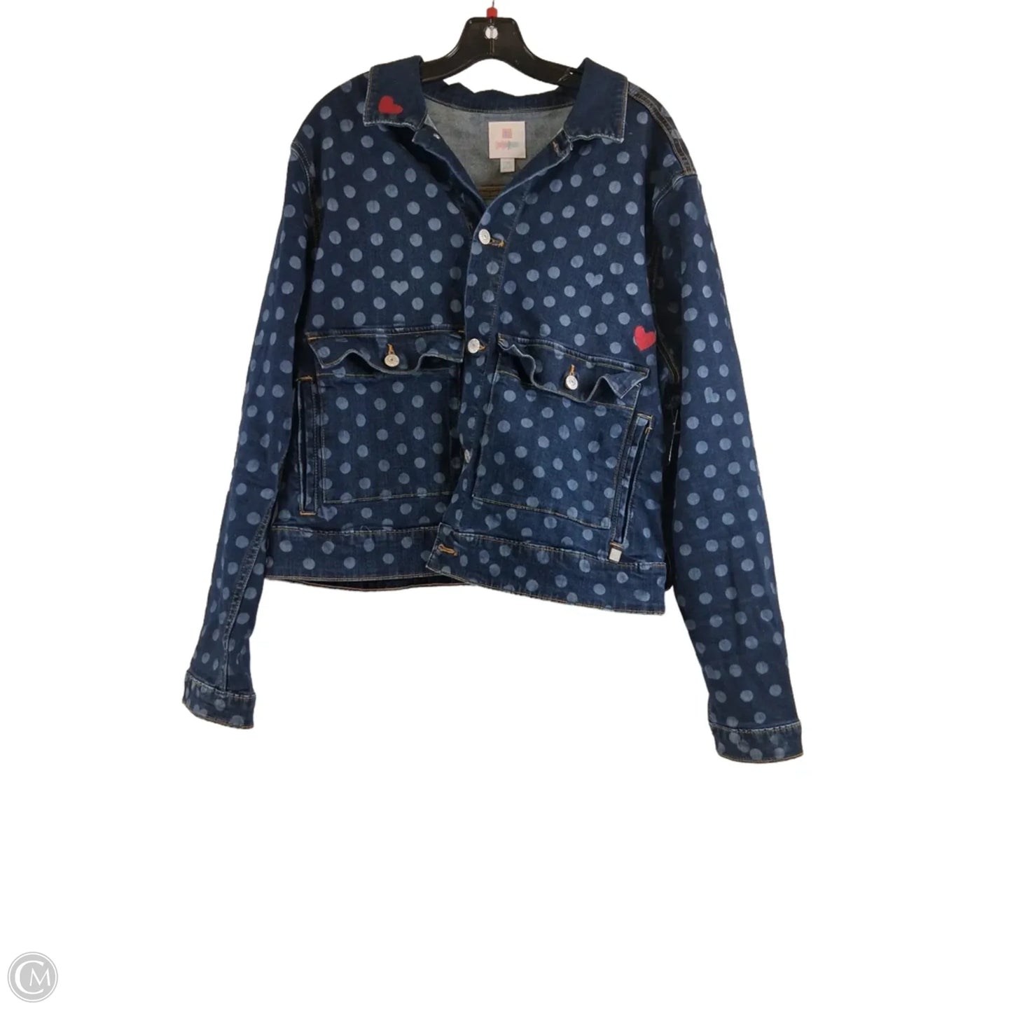 Jacket Denim By Lularoe In Polkadot Pattern, Size: 2x