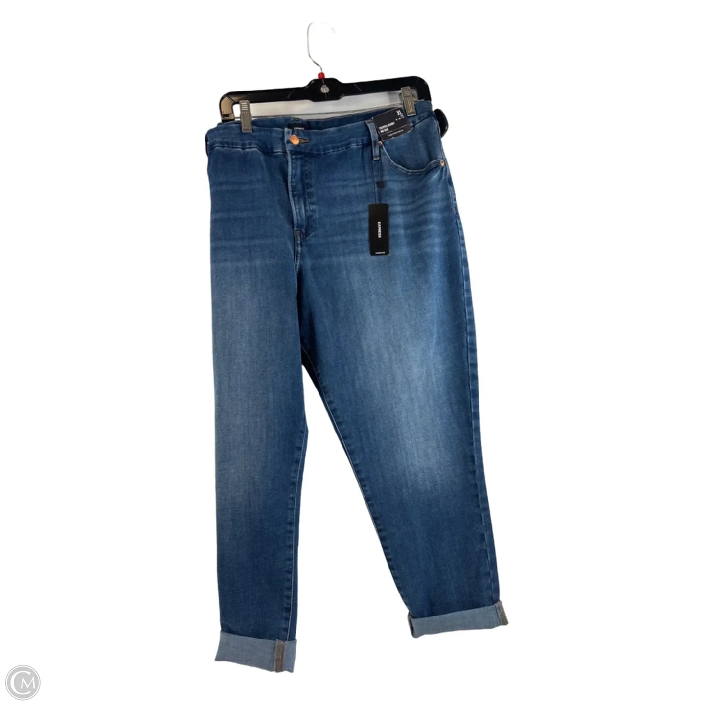 Jeans Cropped By Express In Blue Denim, Size: 16