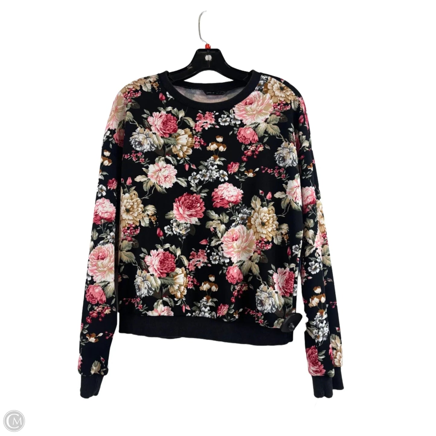Top Long Sleeve By Shein In Black & Pink, Size: M