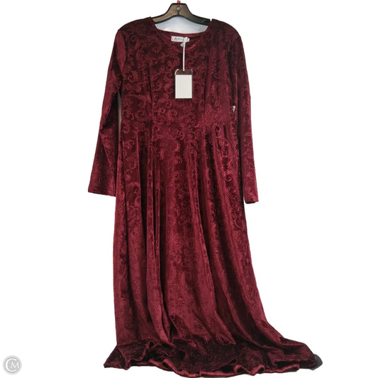 Dress Casual Midi By Clothes Mentor In Maroon, Size: Xxl