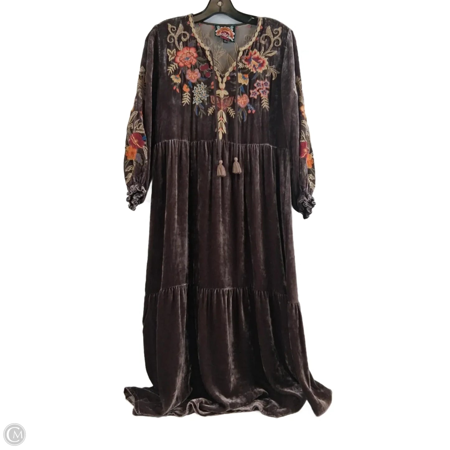 Dress Casual Midi By Johnny Was In Brown & Tan, Size: Xs