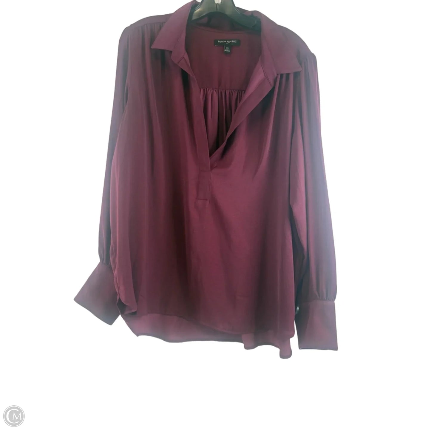 Top Long Sleeve By Banana Republic In Maroon, Size: Xl