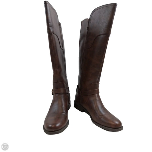 Boots Knee Heels By G By Guess In Brown, Size: 10