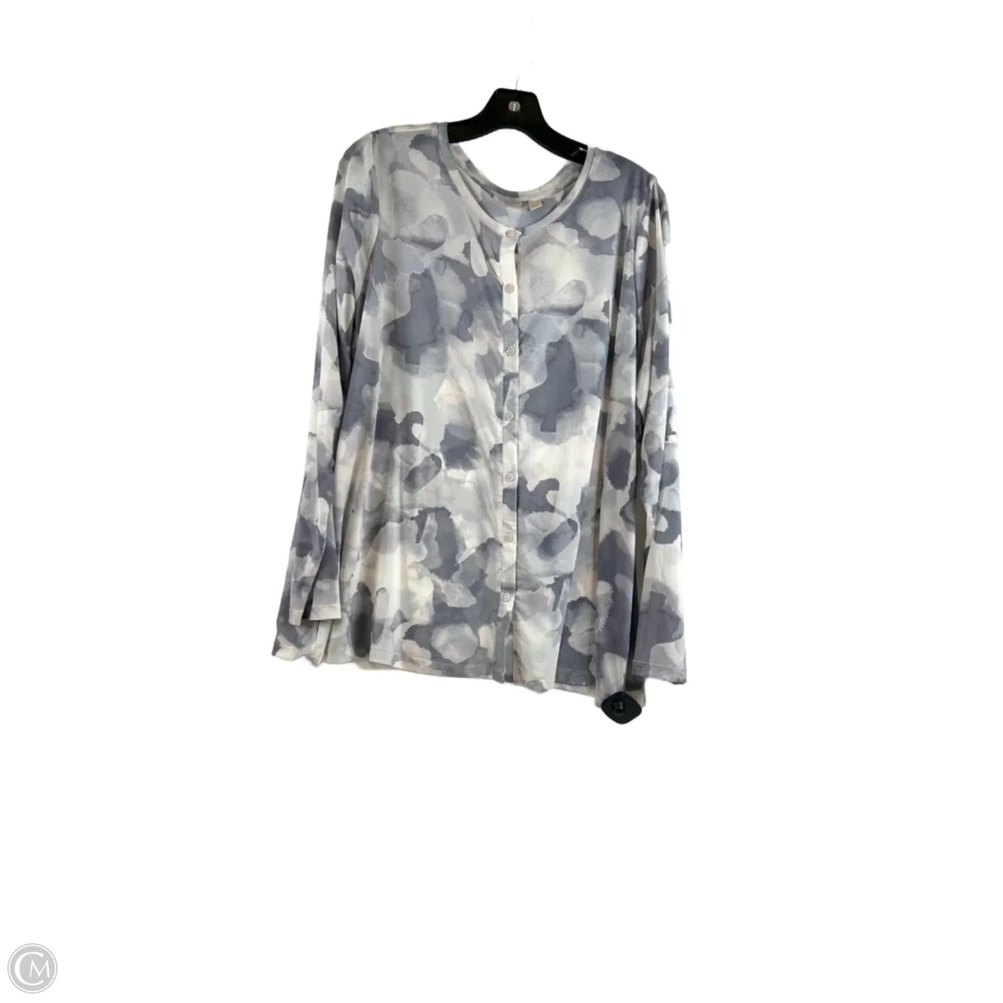 Top Long Sleeve By Logo In Grey & Tan, Size: Xl