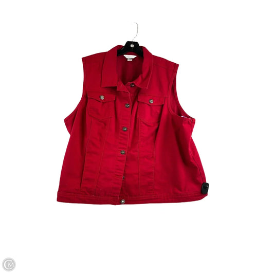 Vest Other By Cj Banks In Red Denim, Size: 3x