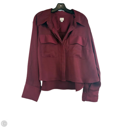 Top Long Sleeve By A New Day In Red, Size: Xxl