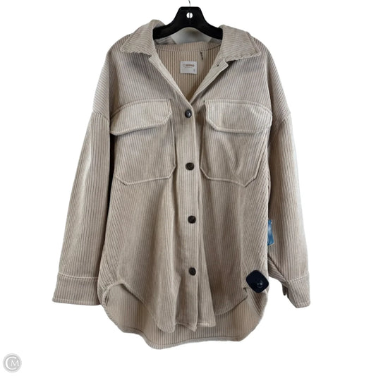 Jacket Shirt By Ci Sono In Tan, Size: S