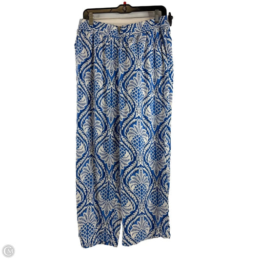 Pants Wide Leg By Clothes Mentor In Blue & White, Size: 14