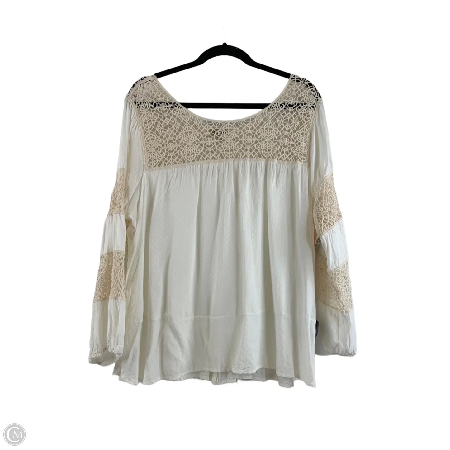 Top Long Sleeve By Democracy In Cream & Tan, Size: Xl
