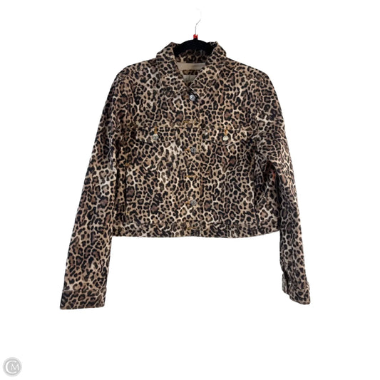 Jacket Denim By Loft In Leopard Print, Size: M