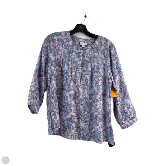 Top 3/4 Sleeve By J. Jill In Blue & Pink, Size: S