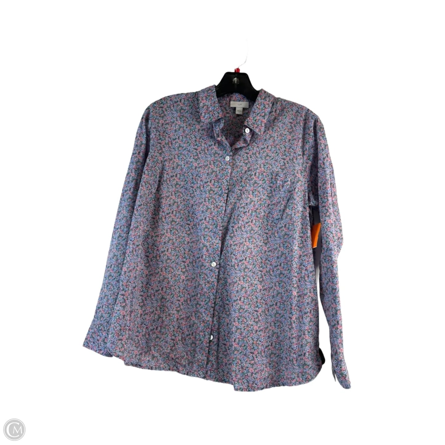 Top Long Sleeve Basic By J. Jill In Blue & Orange, Size: Xs