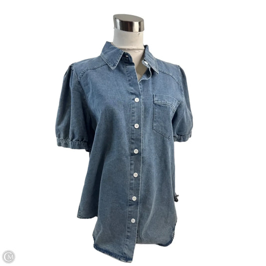 Top Short Sleeve By Clothes Mentor In Blue Denim, Size: M