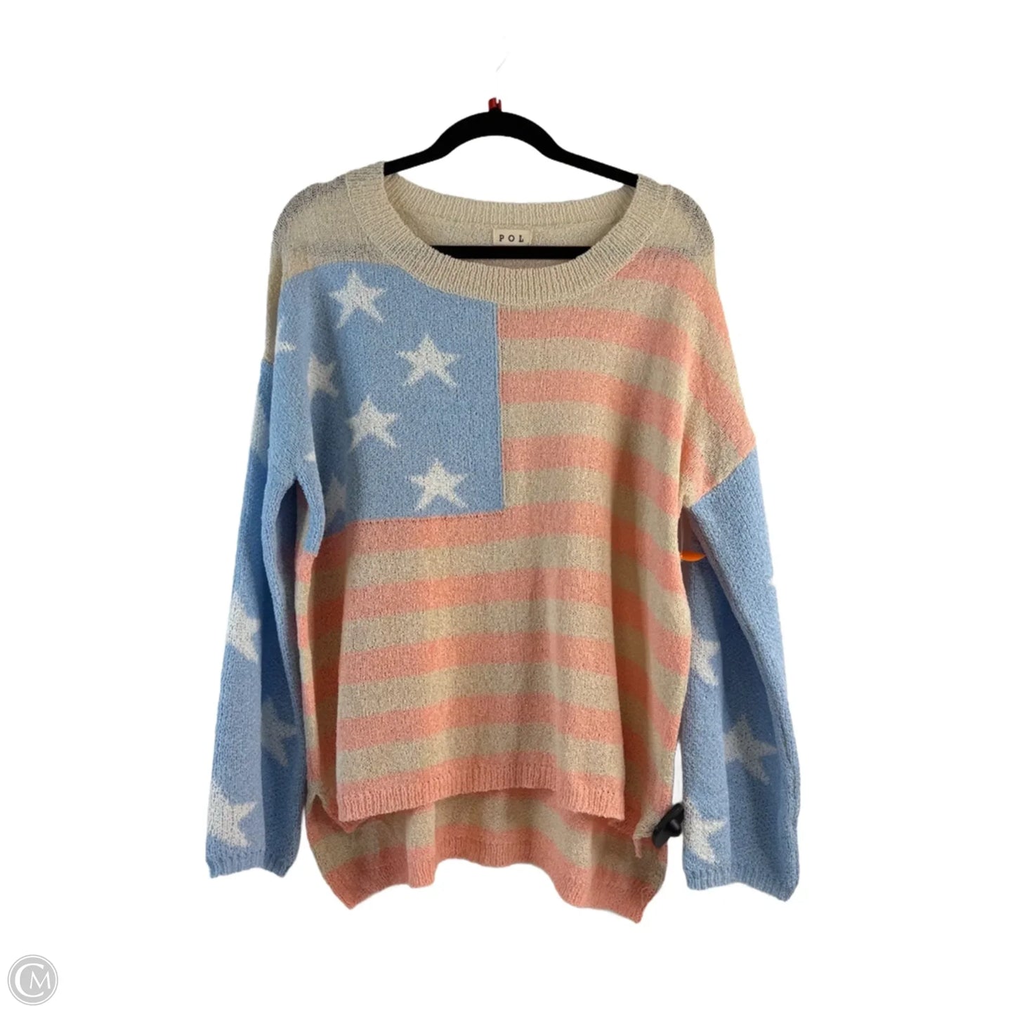 Sweater By Pol In Blue & Tan, Size: M