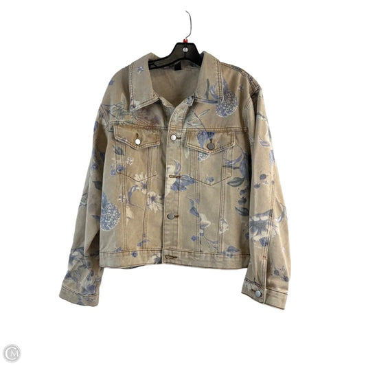 Jacket Denim By Dazy In Blue & Tan, Size: Xl