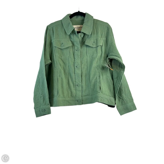 Jacket Shirt By Isaac Mizrahi Live Qvc In Green, Size: S