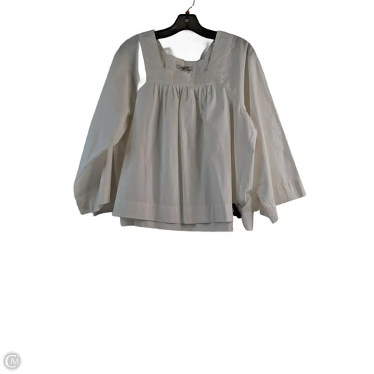 Top Long Sleeve By Madewell In White, Size: S