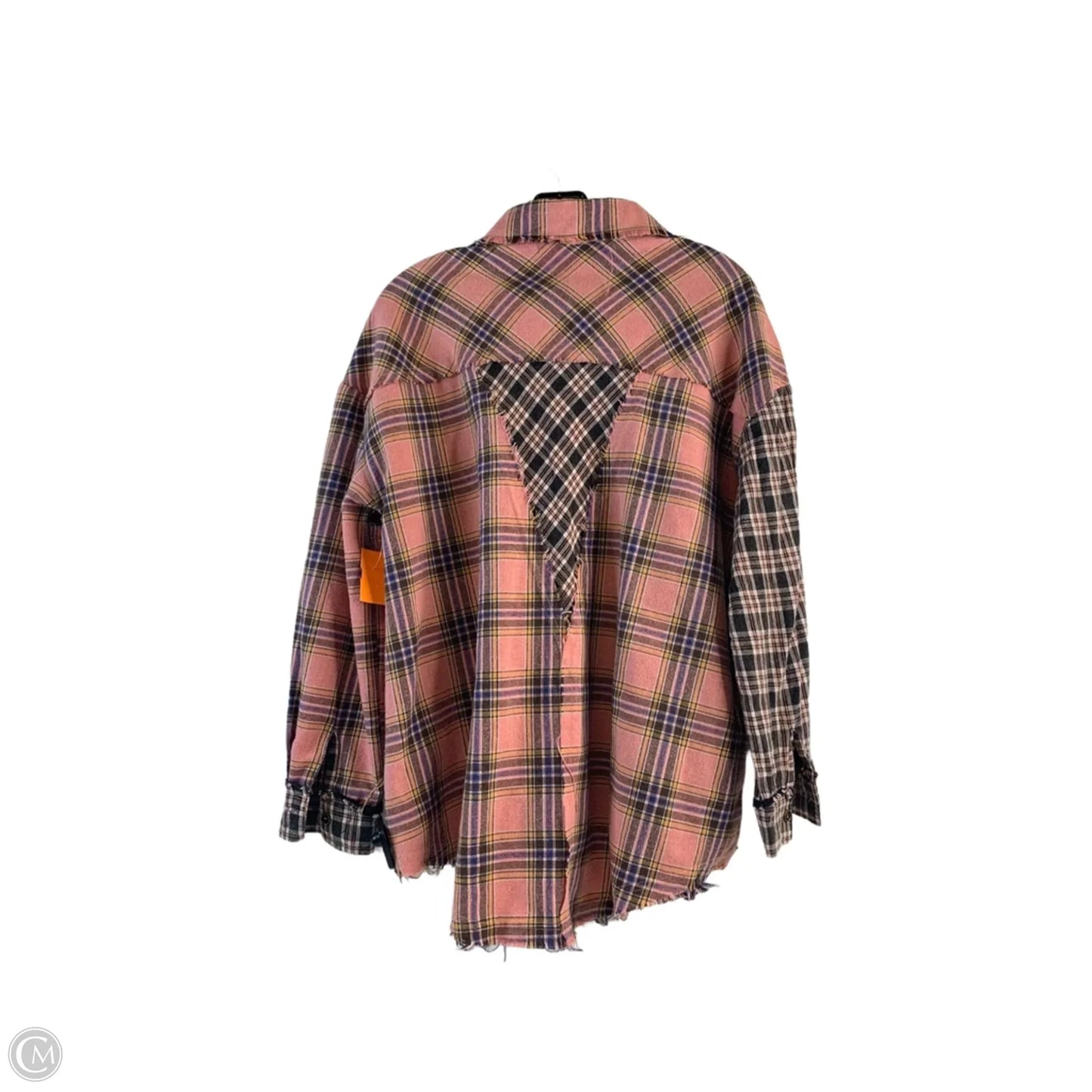 Top Long Sleeve By Pol In Plaid Pattern, Size: S