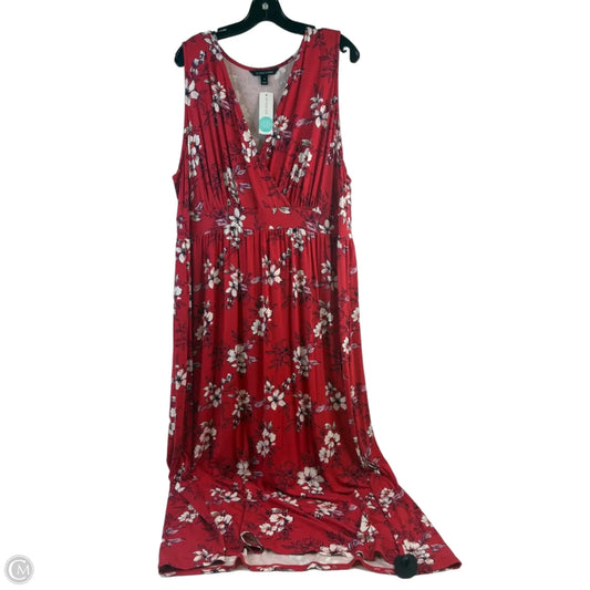 Dress Casual Maxi By 41 Hawthorn In Red & White, Size: 2x