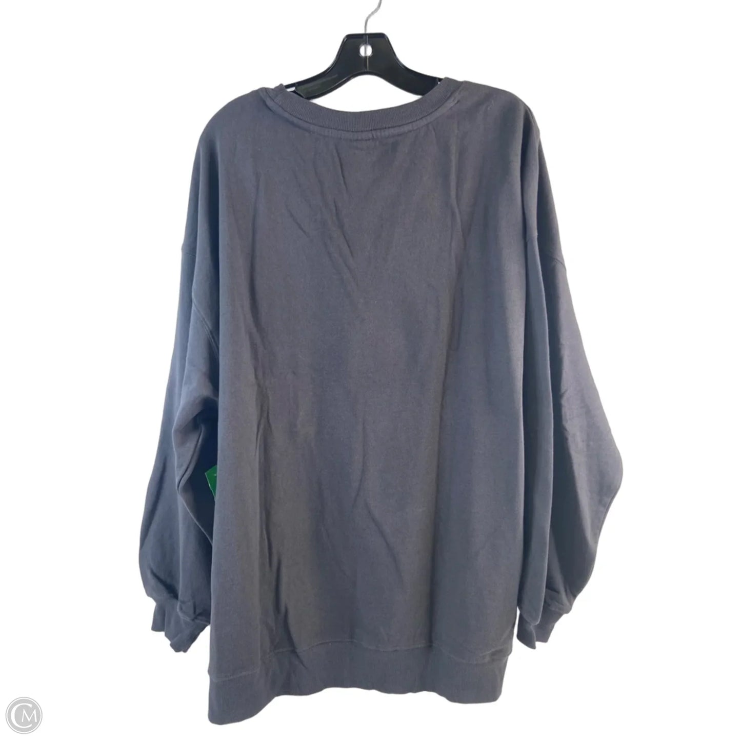 Sweatshirt Crewneck By Puravida In Grey & White, Size: 2x