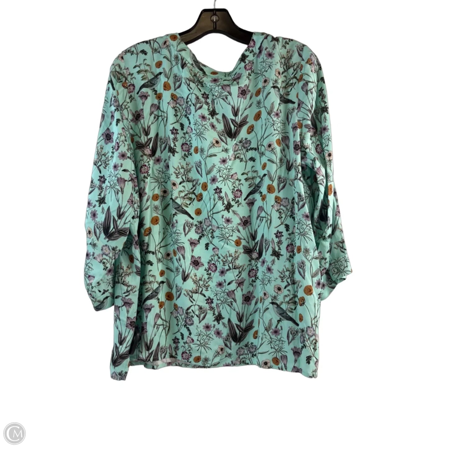 Top 3/4 Sleeve Basic By J. Jill In Floral Print, Size: Lp