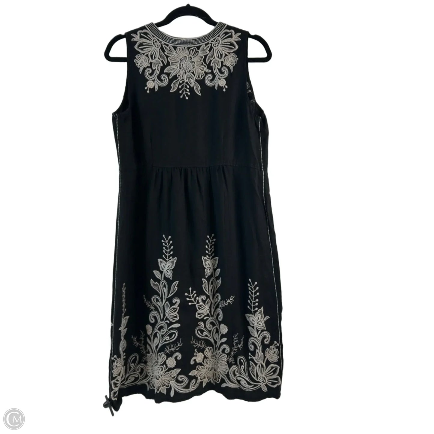Dress Casual Midi By Johnny Was In Black & White, Size: M