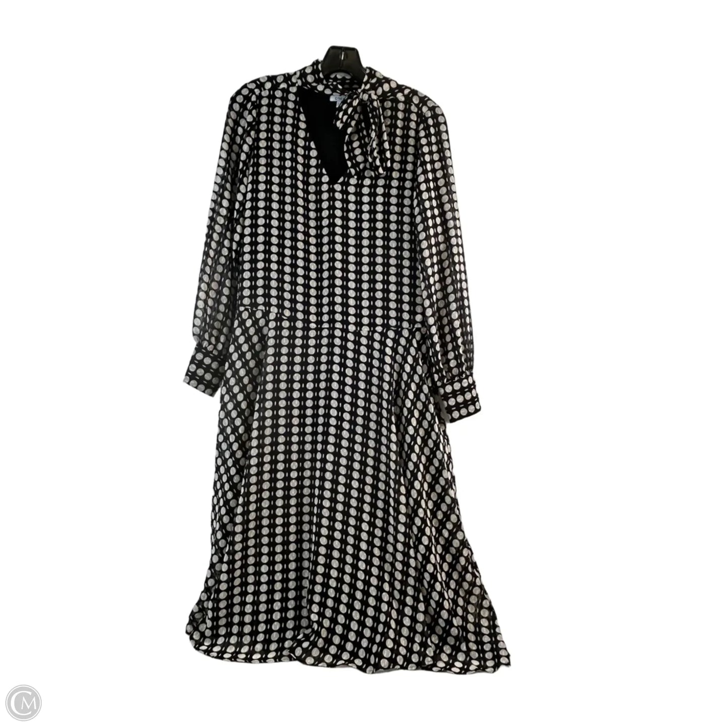 Dress Casual Midi By Chicos In Black & Grey, Size: Xs