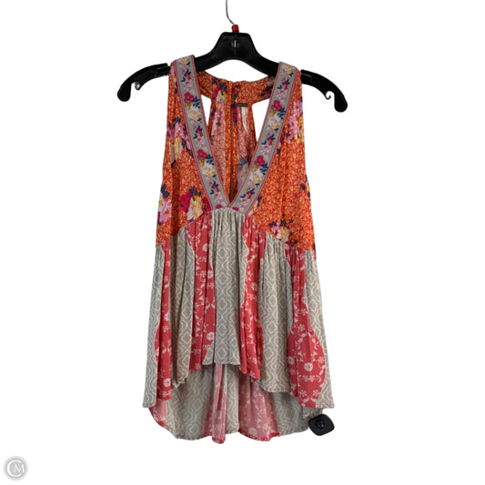 Top Sleeveless By Free People In Orange & Silver, Size: Xs