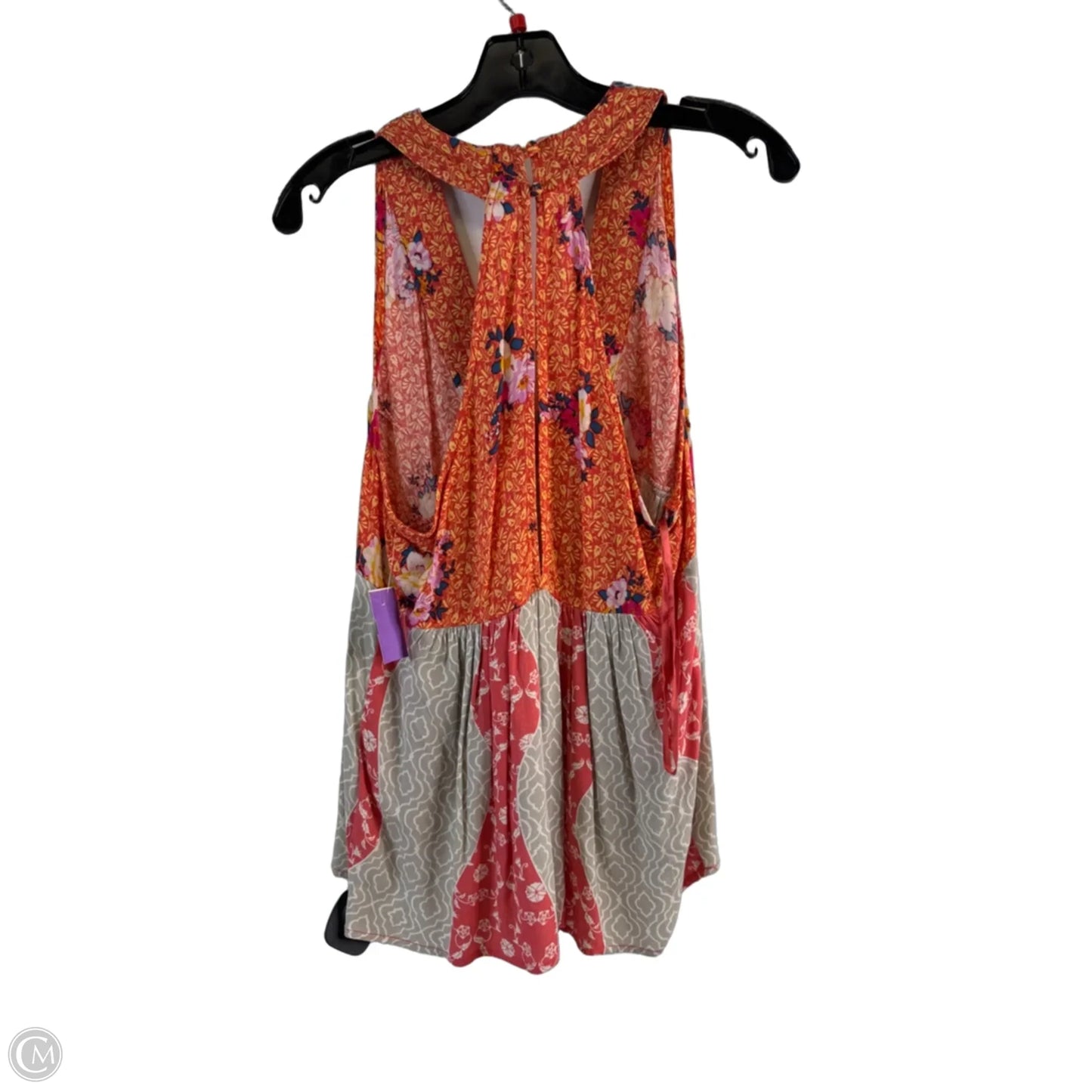 Top Sleeveless By Free People In Orange & Silver, Size: Xs