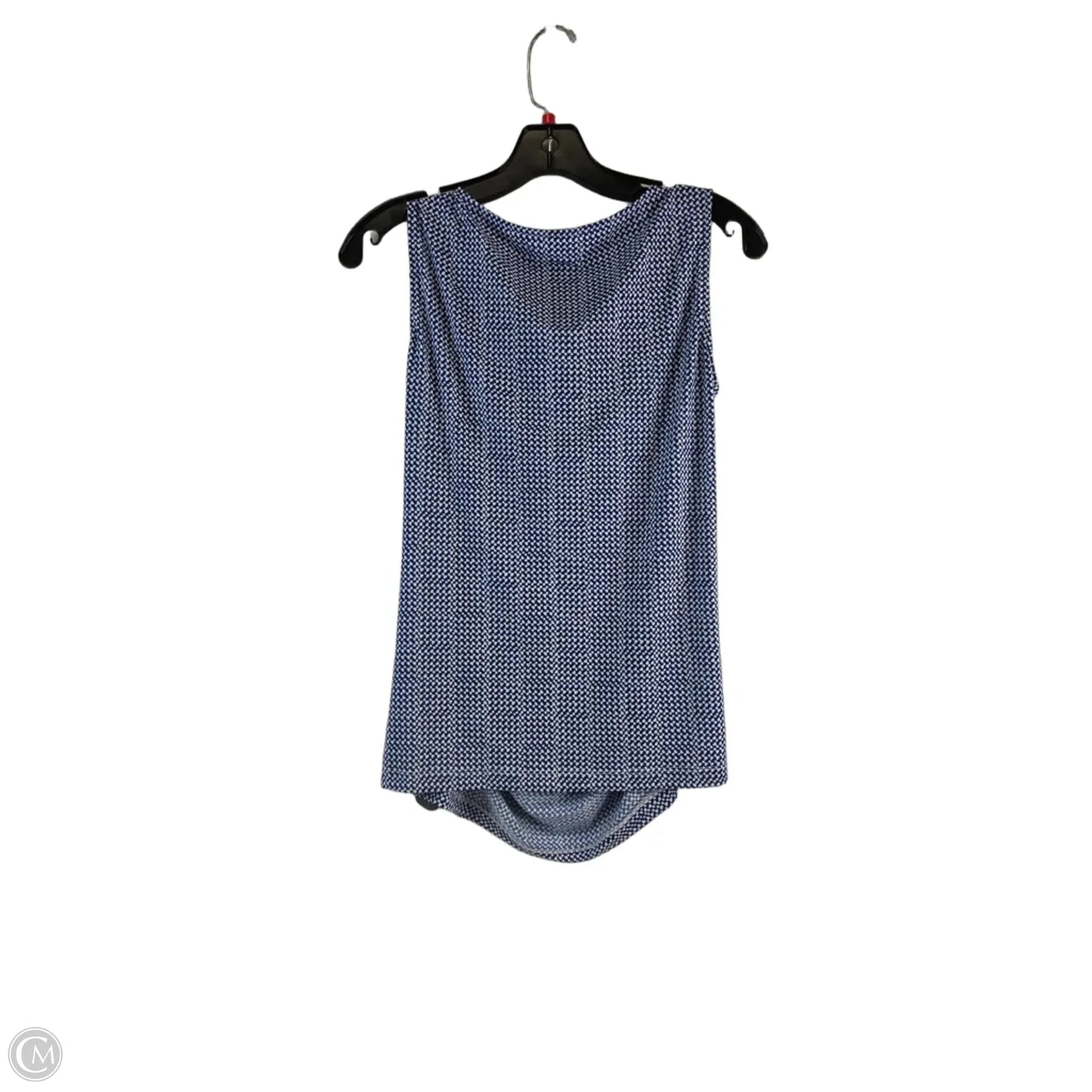 Top Sleeveless Basic By Coldwater Creek In Blue & White, Size: S