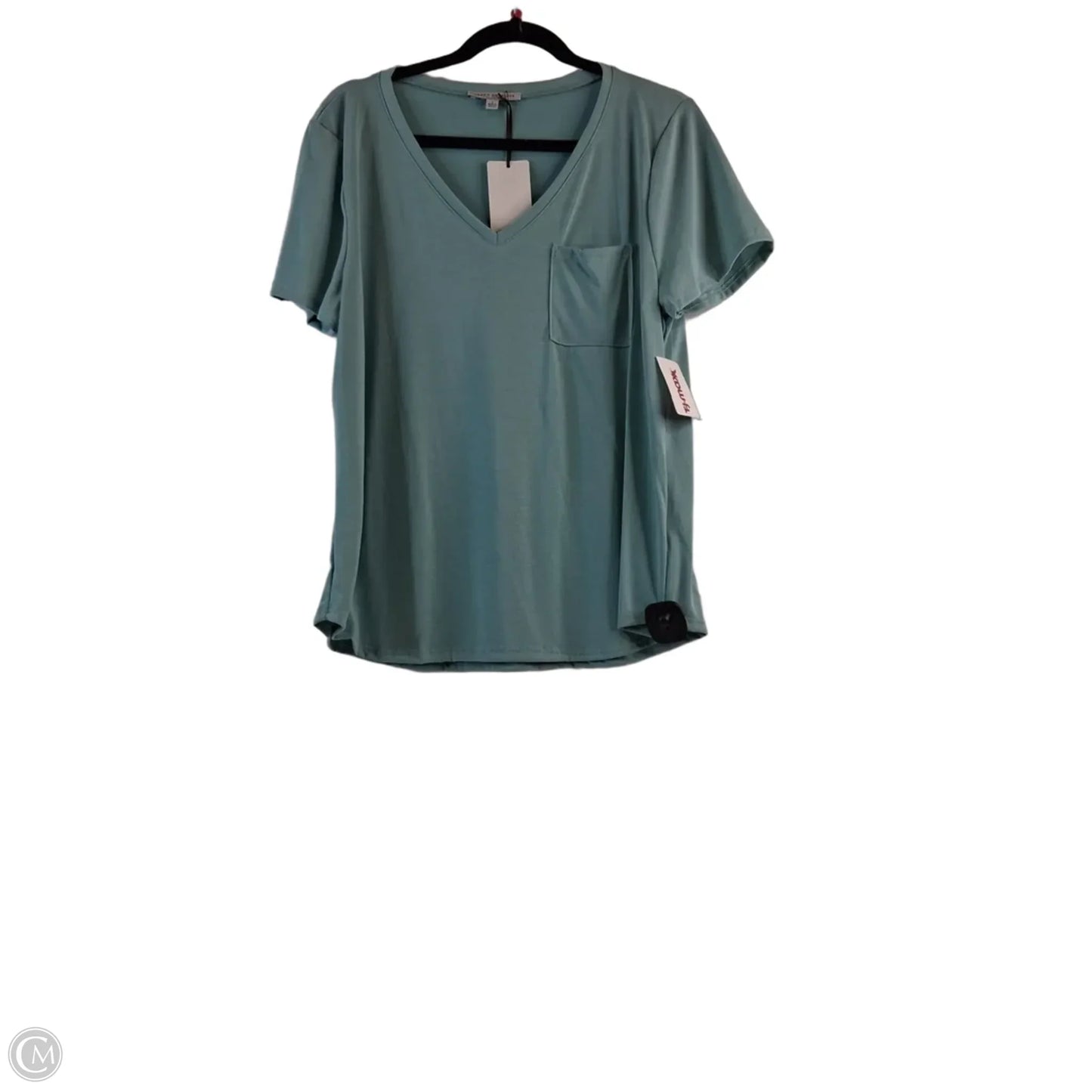 Top Short Sleeve Basic By Green Cotton In Green, Size: L