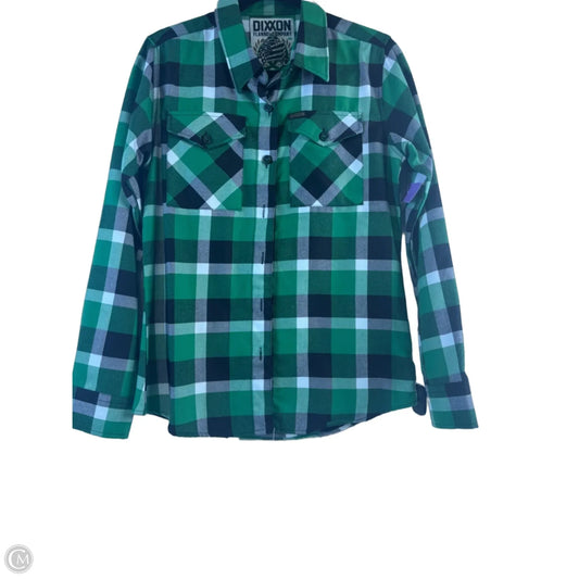 Top Long Sleeve By Clothes Mentor In Green & White, Size: M