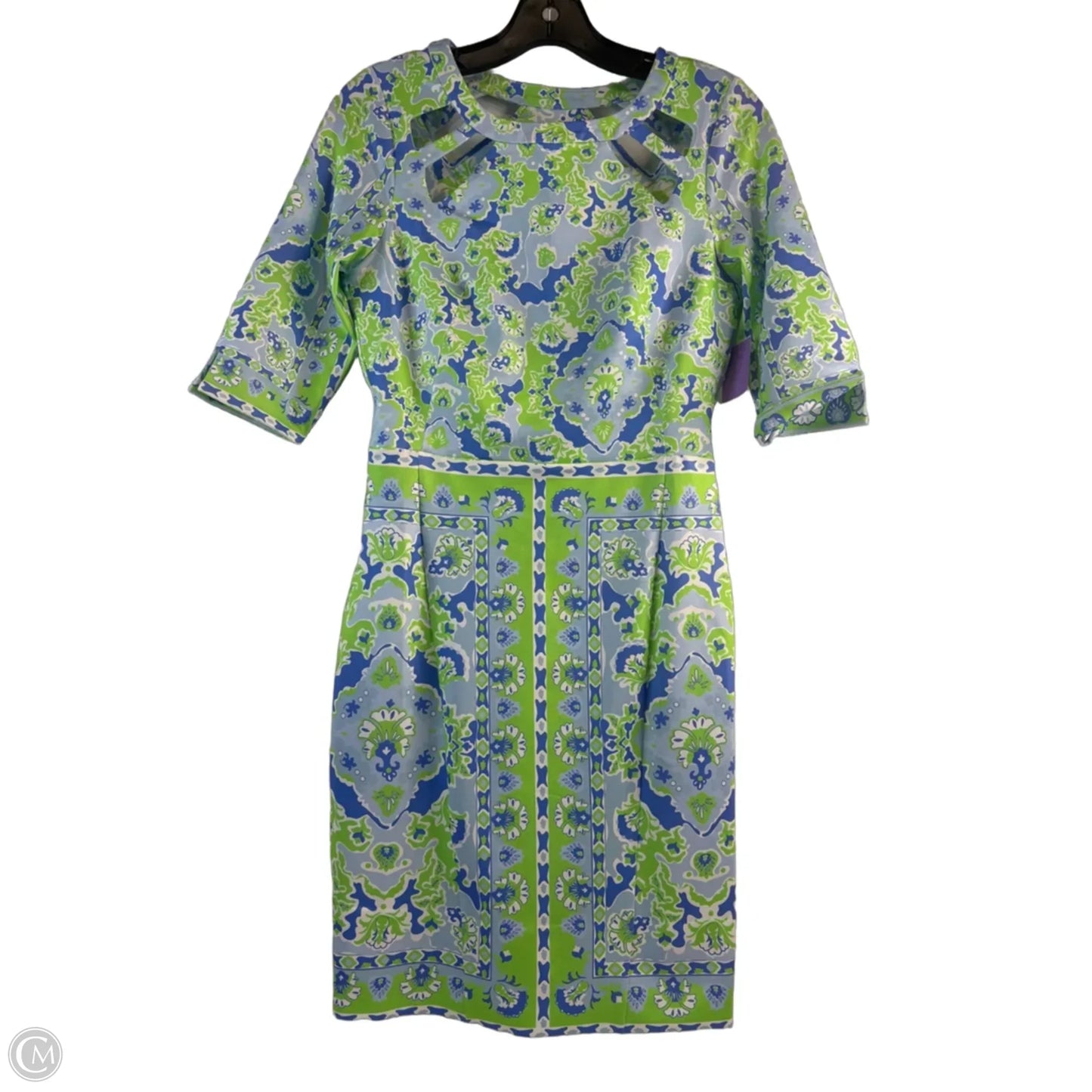 Dress Casual Midi By Gretchen Scott In Blue & Green, Size: Xs