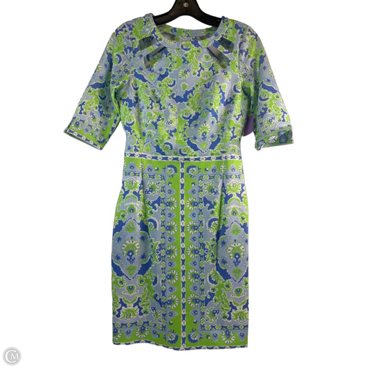 Dress Casual Midi By Gretchen Scott In Blue & Green, Size: Xs