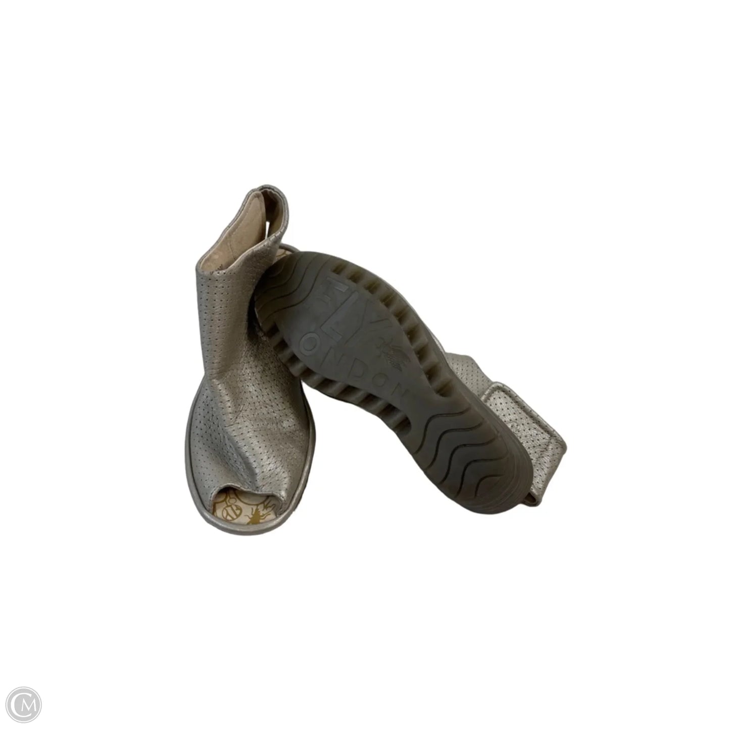 Sandals Heels Wedge By Fly London In Grey, Size: 6.5