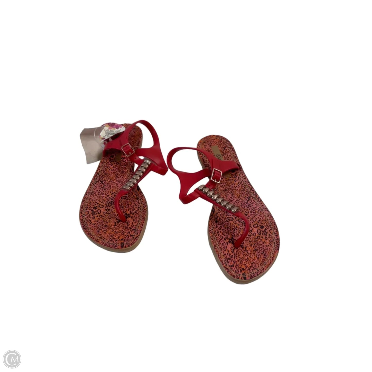 Sandals Flats By Clothes Mentor In Red, Size: 9