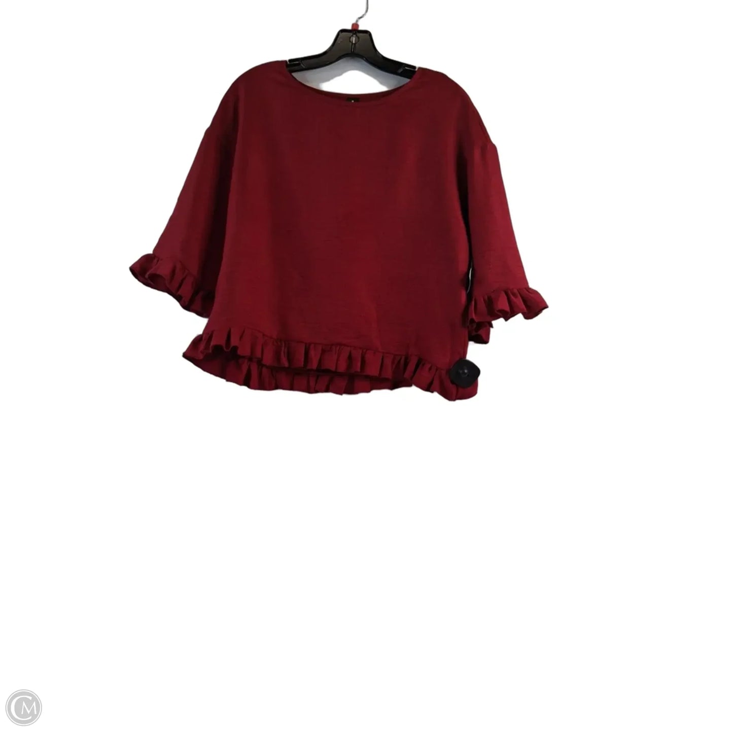 Top Short Sleeve By Cmf In Red, Size: M