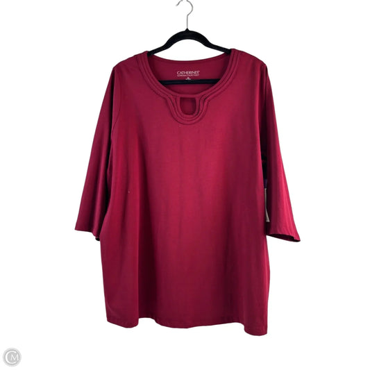 Top 3/4 Sleeve By Catherines In Red, Size: Xl